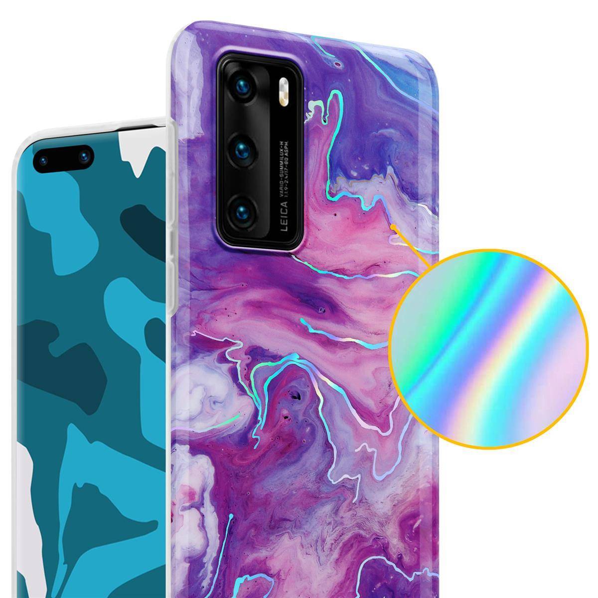 Cadorabo Schutzhülle für Huawei P40 Hülle in Lila TPU Handyhülle Etui Case Cover