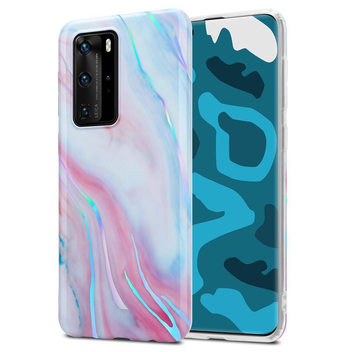 Cadorabo Schutzhülle für Huawei P40 PRO / P40 PRO+ Hülle in Weiß TPU Handyhülle Etui Case Cover
