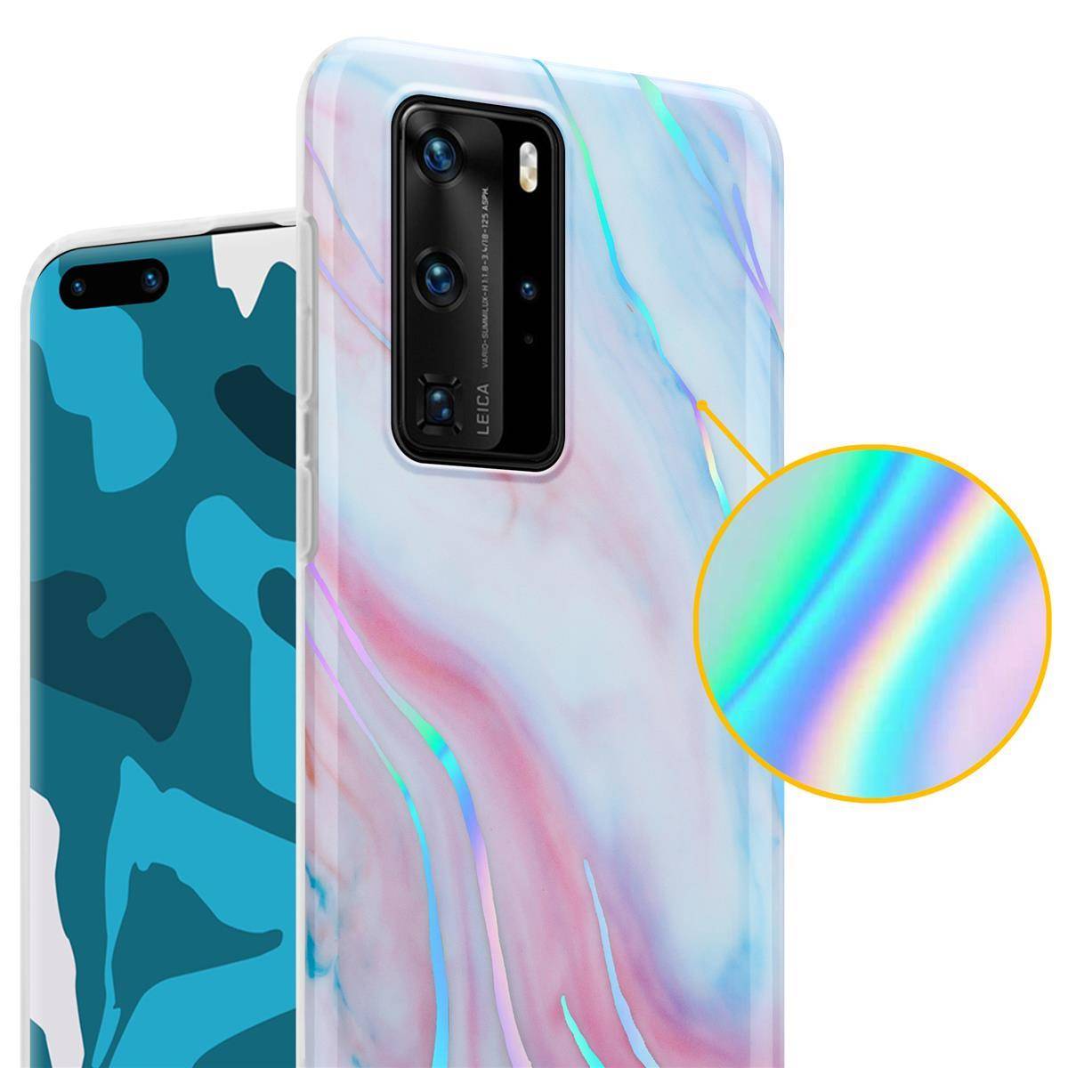Cadorabo Schutzhülle für Huawei P40 PRO / P40 PRO+ Hülle in Weiß TPU Handyhülle Etui Case Cover