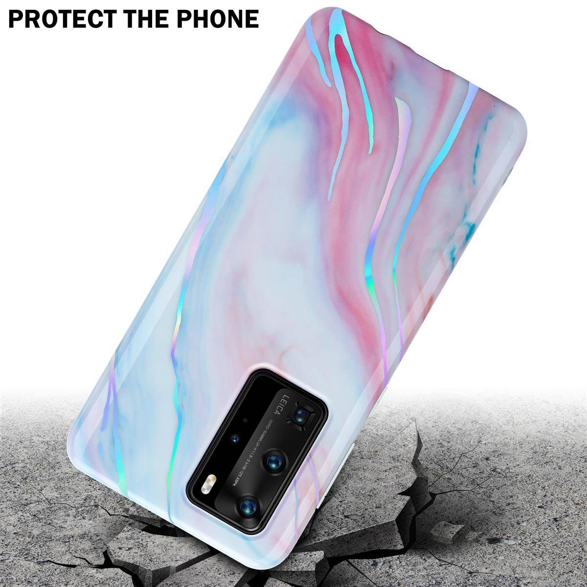 Cadorabo Schutzhülle für Huawei P40 PRO / P40 PRO+ Hülle in Weiß TPU Handyhülle Etui Case Cover