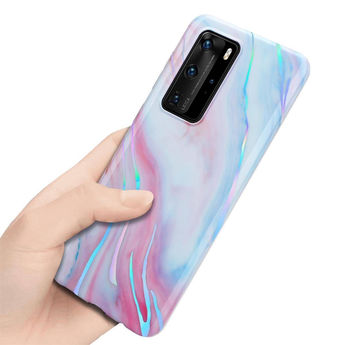 Cadorabo Schutzhülle für Huawei P40 PRO / P40 PRO+ Hülle in Weiß TPU Handyhülle Etui Case Cover