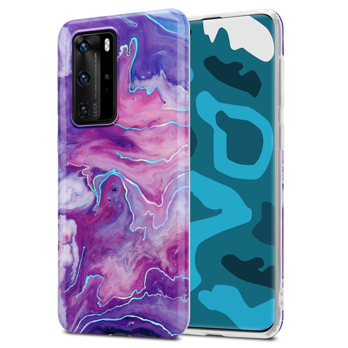 Cadorabo Schutzhülle für Huawei P40 PRO / P40 PRO+ Hülle in Lila TPU Handyhülle Etui Case Cover