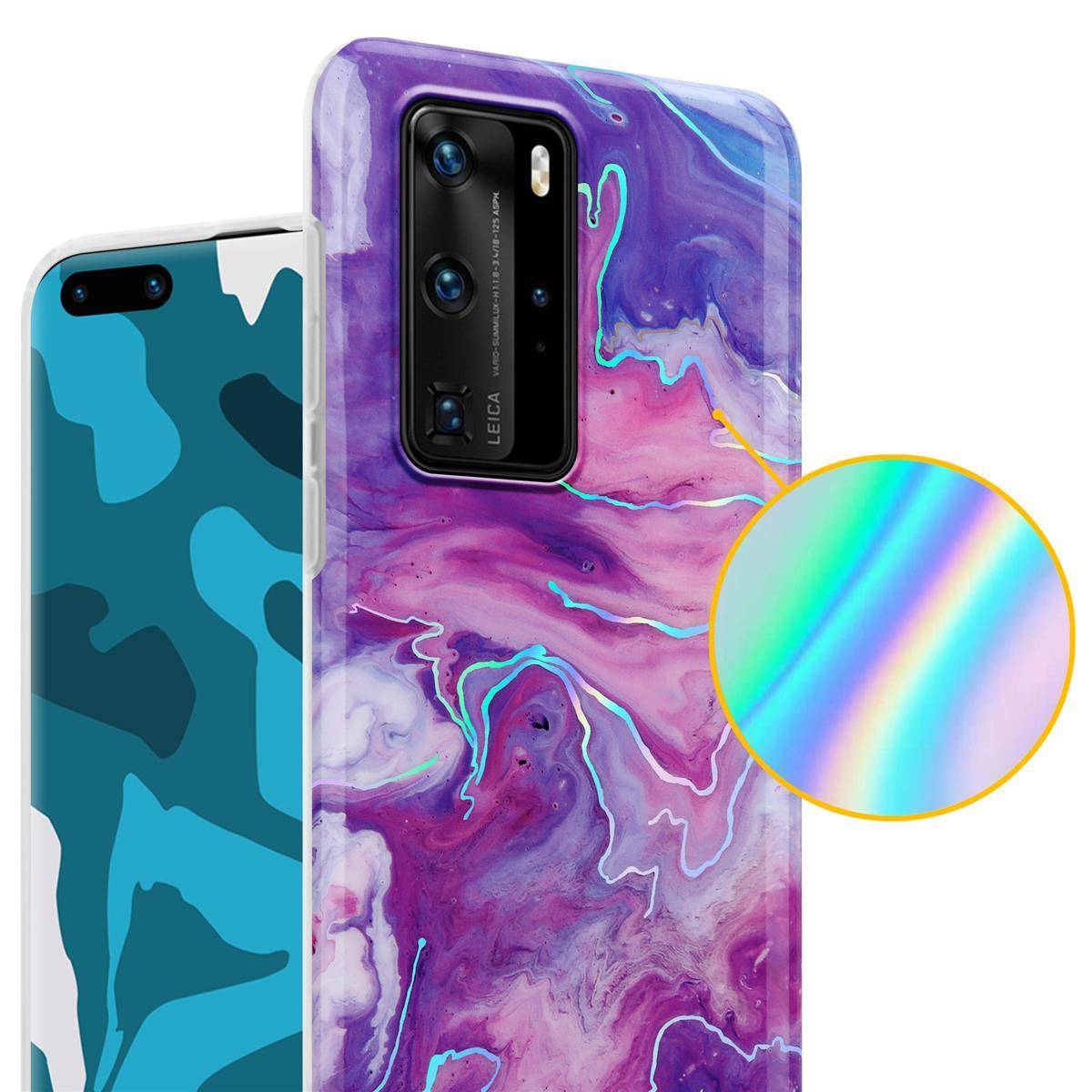 Cadorabo Schutzhülle für Huawei P40 PRO / P40 PRO+ Hülle in Lila TPU Handyhülle Etui Case Cover
