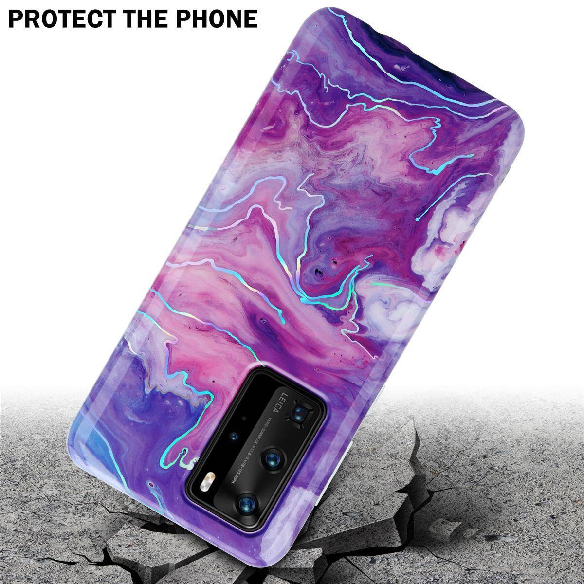 Cadorabo Schutzhülle für Huawei P40 PRO / P40 PRO+ Hülle in Lila TPU Handyhülle Etui Case Cover