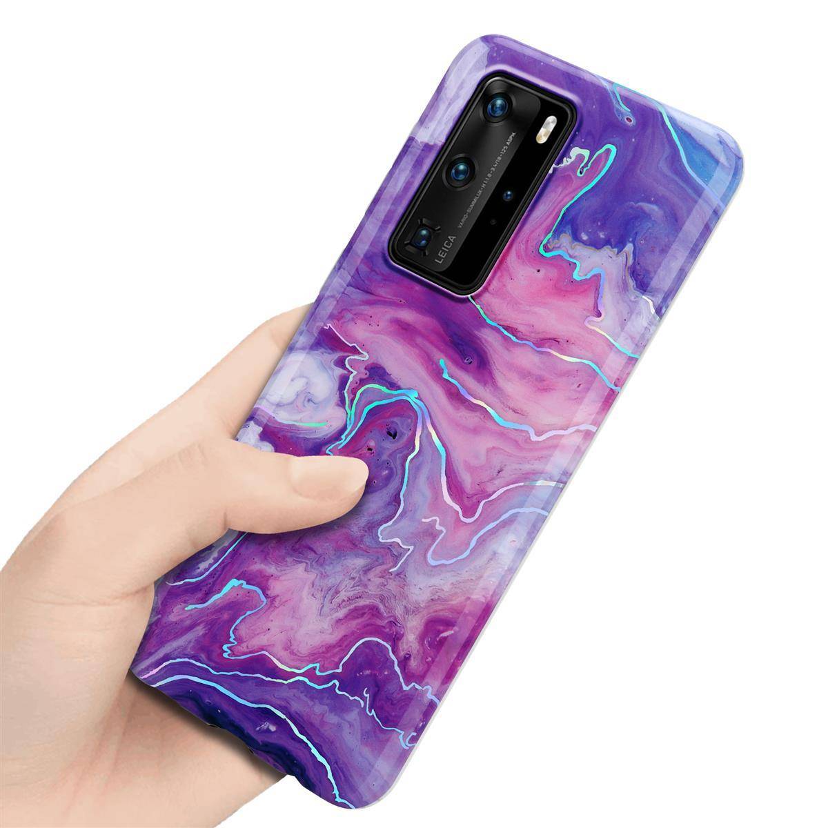 Cadorabo Schutzhülle für Huawei P40 PRO / P40 PRO+ Hülle in Lila TPU Handyhülle Etui Case Cover