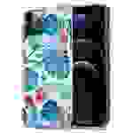 Cadorabo Hülle für Apple iPhone 12 PRO MAX Schutz Hülle mit Weiß TPU Etui Blumen Flower Cover Case