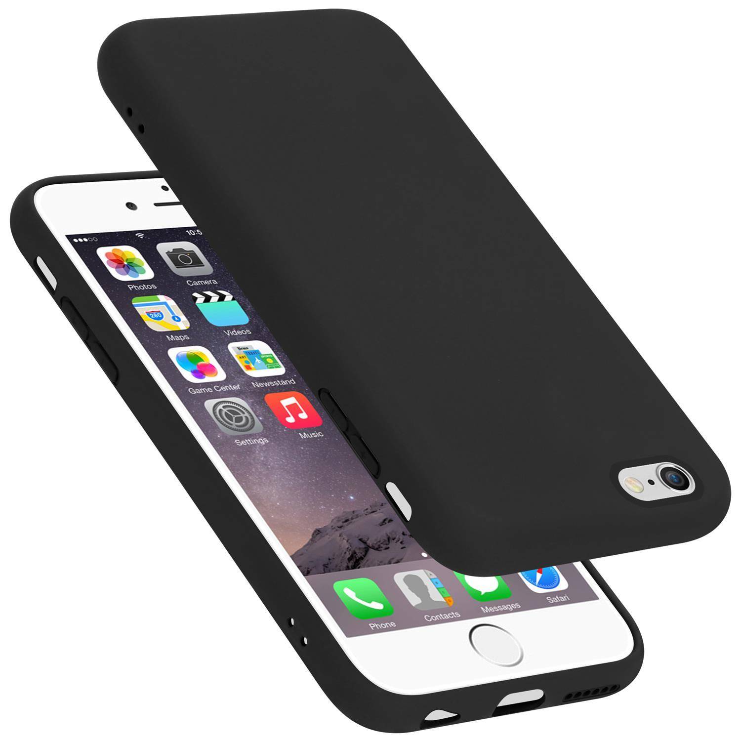 Cadorabo Schutzhülle für Apple iPhone 6 PLUS / 6S PLUS Hülle in Schwarz Handyhülle Case Cover TPU Etui