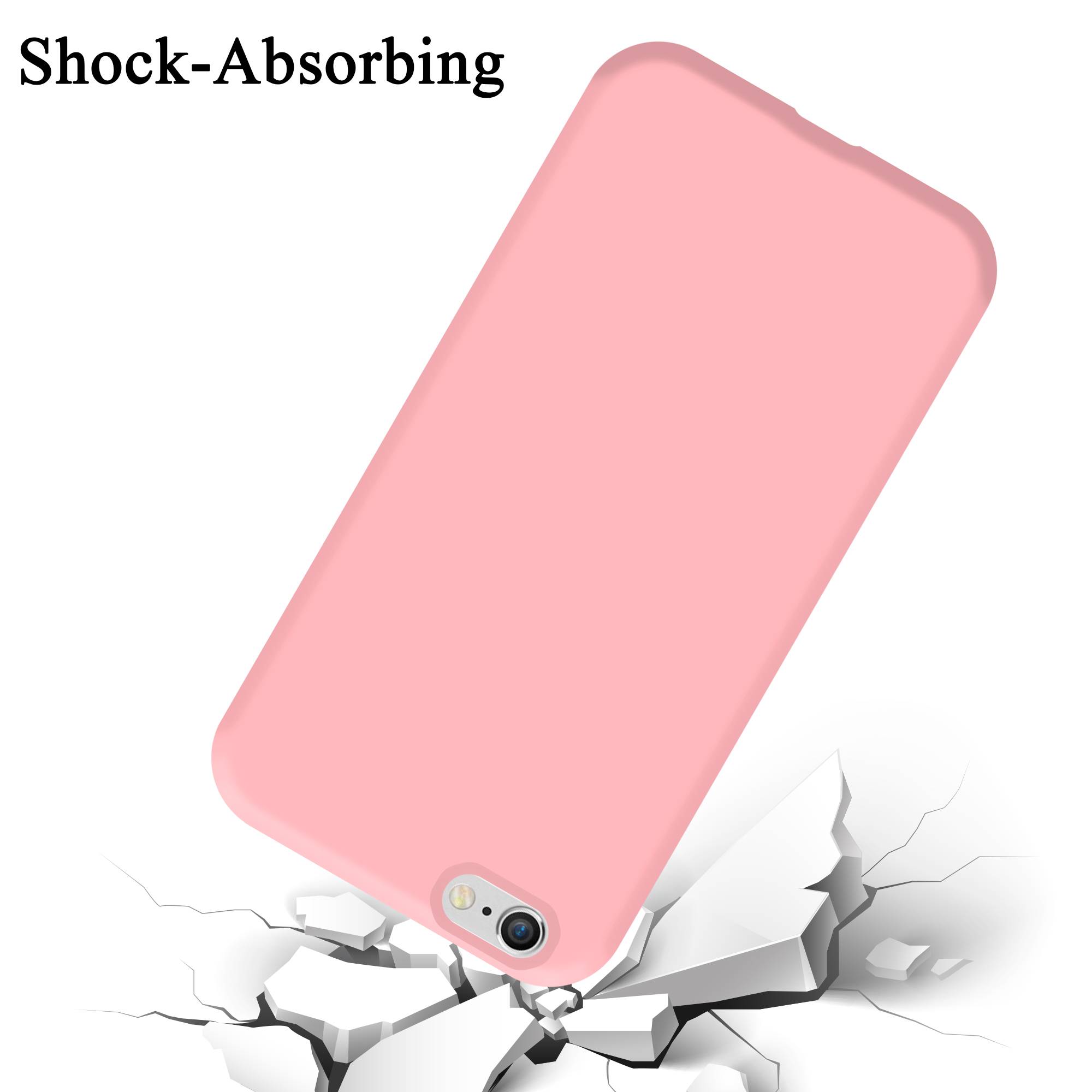 Cadorabo Schutzhülle für Apple iPhone 6 PLUS / 6S PLUS Hülle in Rosa Handyhülle Case Cover TPU Etui
