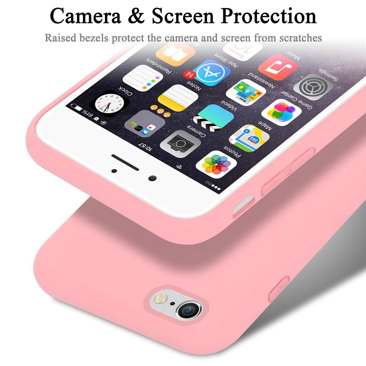 Cadorabo Schutzhülle für Apple iPhone 6 PLUS / 6S PLUS Hülle in Rosa Handyhülle Case Cover TPU Etui