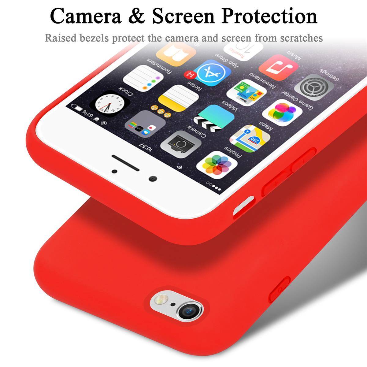 Cadorabo Schutzhülle für Apple iPhone 6 PLUS / 6S PLUS Hülle in Rot Handyhülle Case Cover TPU Etui