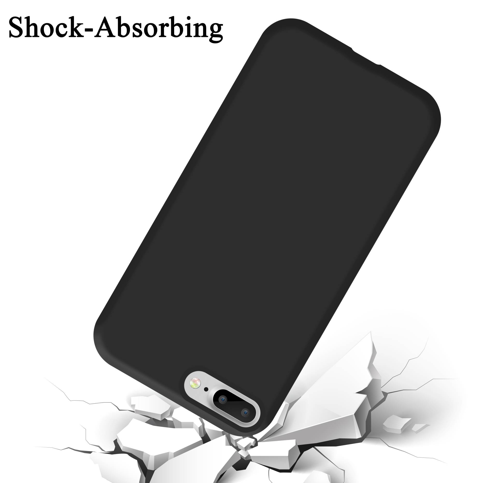 Cadorabo Schutzhülle für Apple iPhone 7 PLUS / 7S PLUS / 8 PLUS Hülle in Schwarz Handyhülle Case Cover TPU Etui
