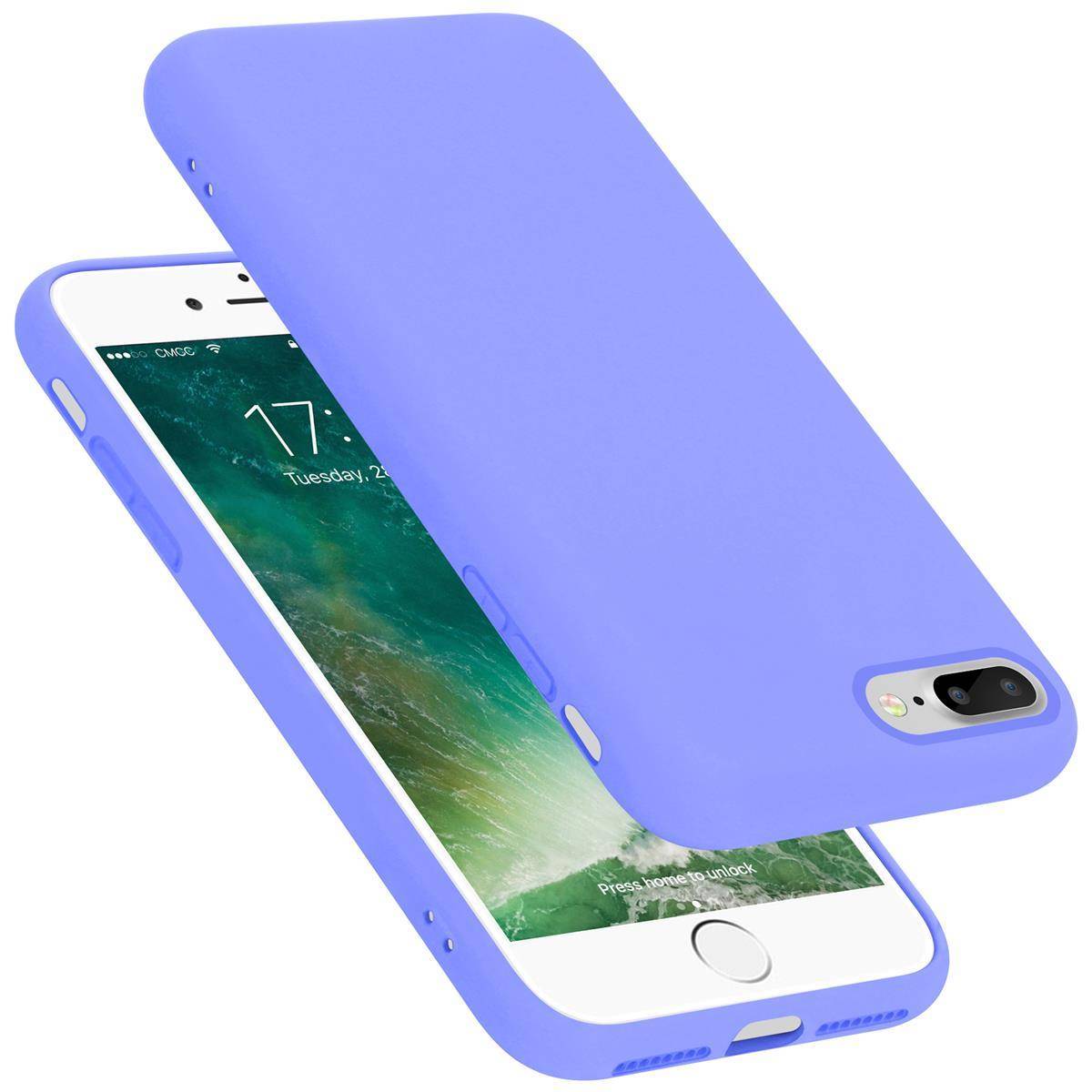 Cadorabo Schutzhülle für Apple iPhone 7 PLUS / 7S PLUS / 8 PLUS Hülle in Lila Handyhülle Case Cover TPU Etui