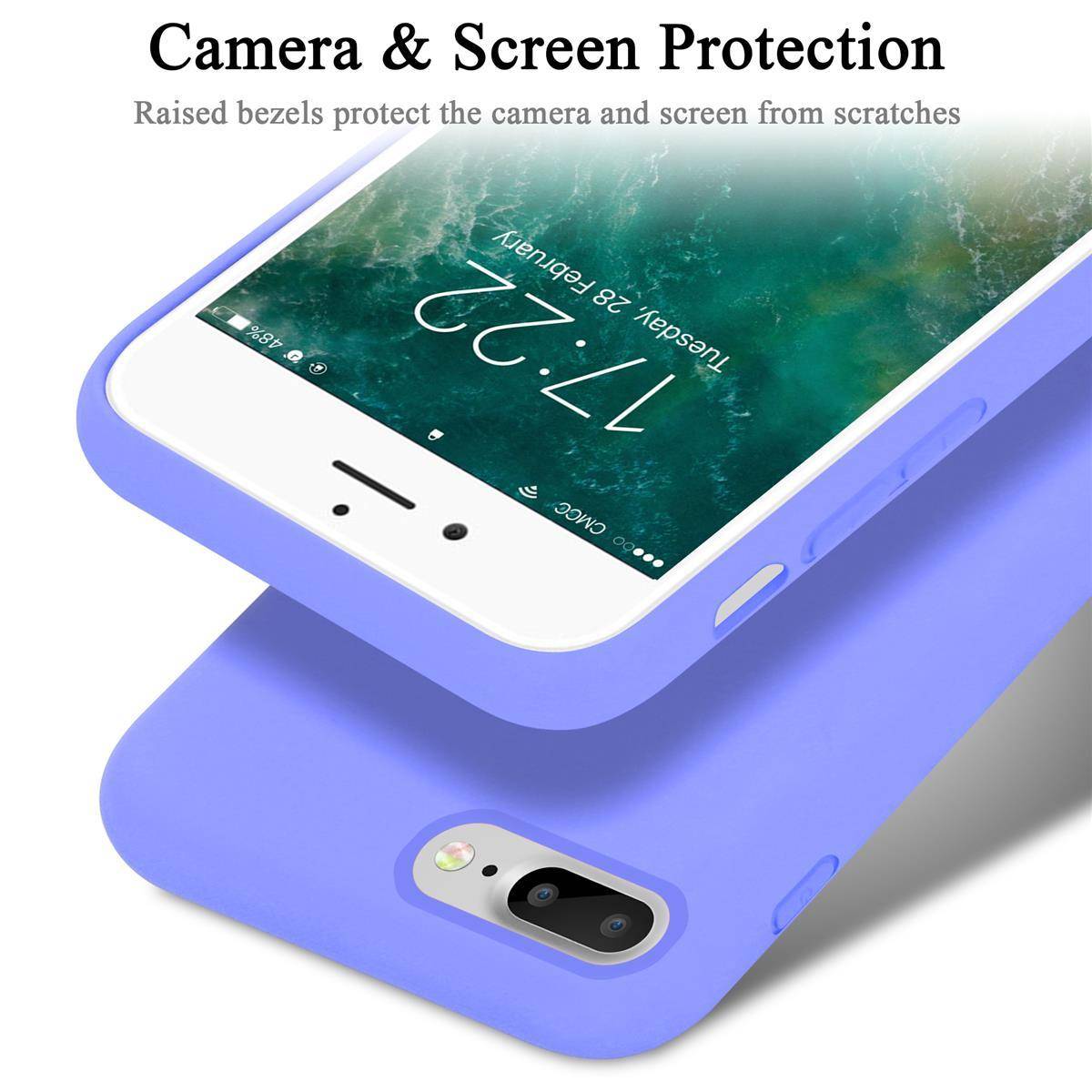 Cadorabo Schutzhülle für Apple iPhone 7 PLUS / 7S PLUS / 8 PLUS Hülle in Lila Handyhülle Case Cover TPU Etui