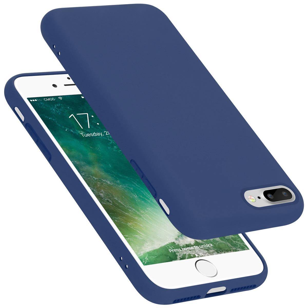 Cadorabo Schutzhülle für Apple iPhone 7 PLUS / 7S PLUS / 8 PLUS Hülle in Blau Handyhülle Case Cover TPU Etui