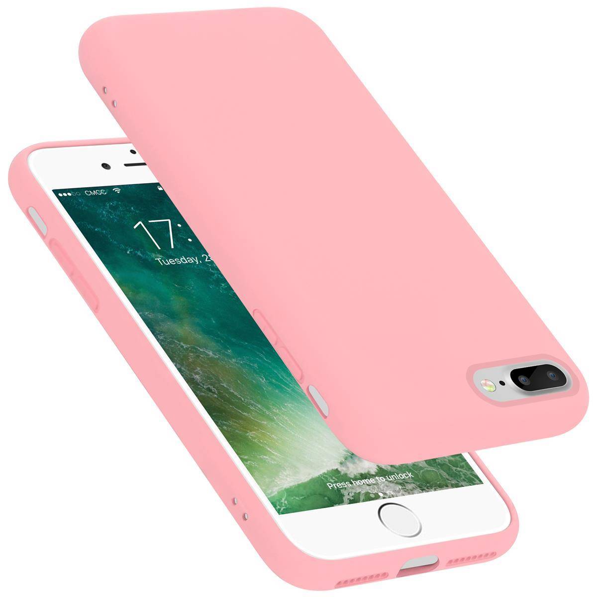 Cadorabo Schutzhülle für Apple iPhone 7 PLUS / 7S PLUS / 8 PLUS Hülle in Rosa Handyhülle Case Cover TPU Etui