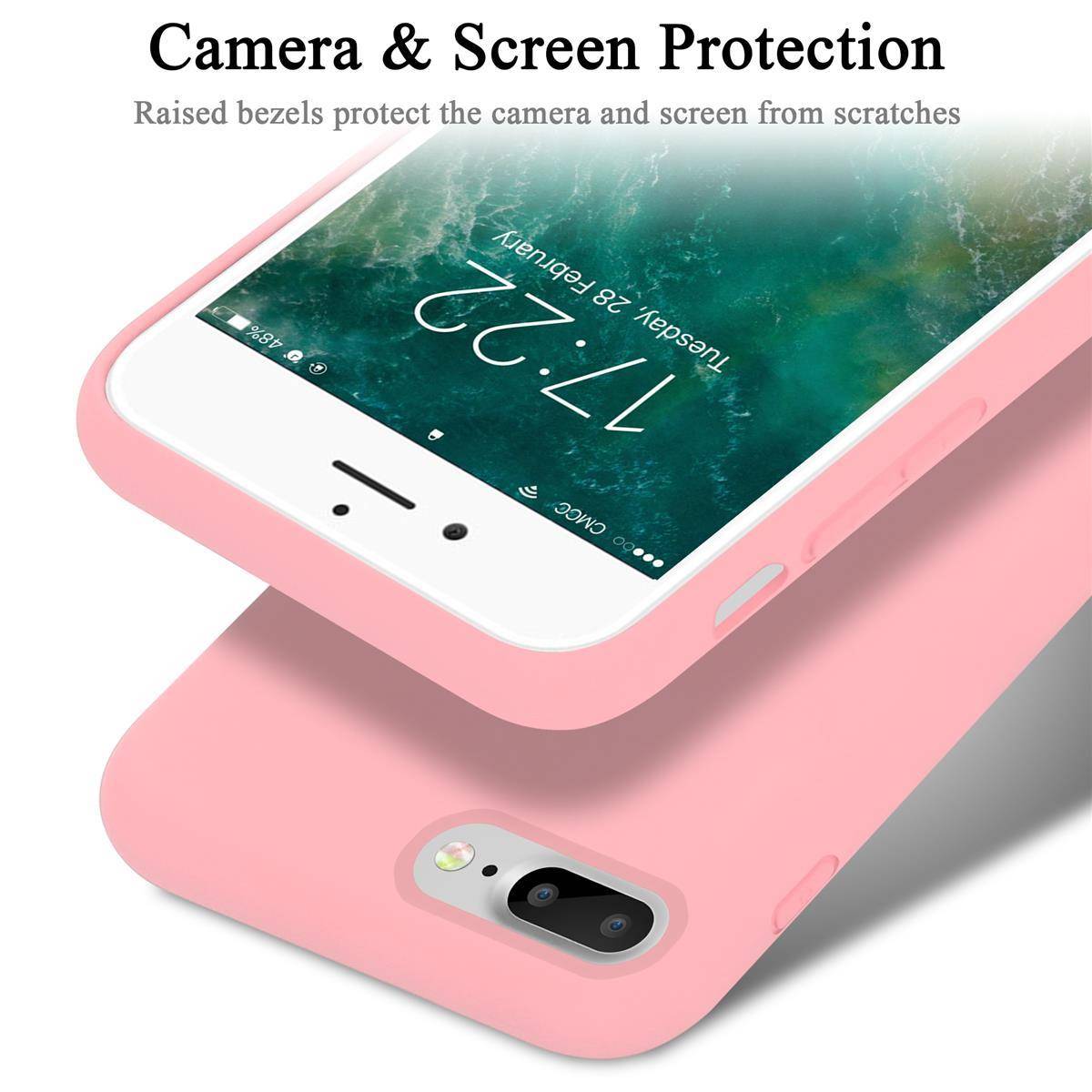 Cadorabo Schutzhülle für Apple iPhone 7 PLUS / 7S PLUS / 8 PLUS Hülle in Rosa Handyhülle Case Cover TPU Etui