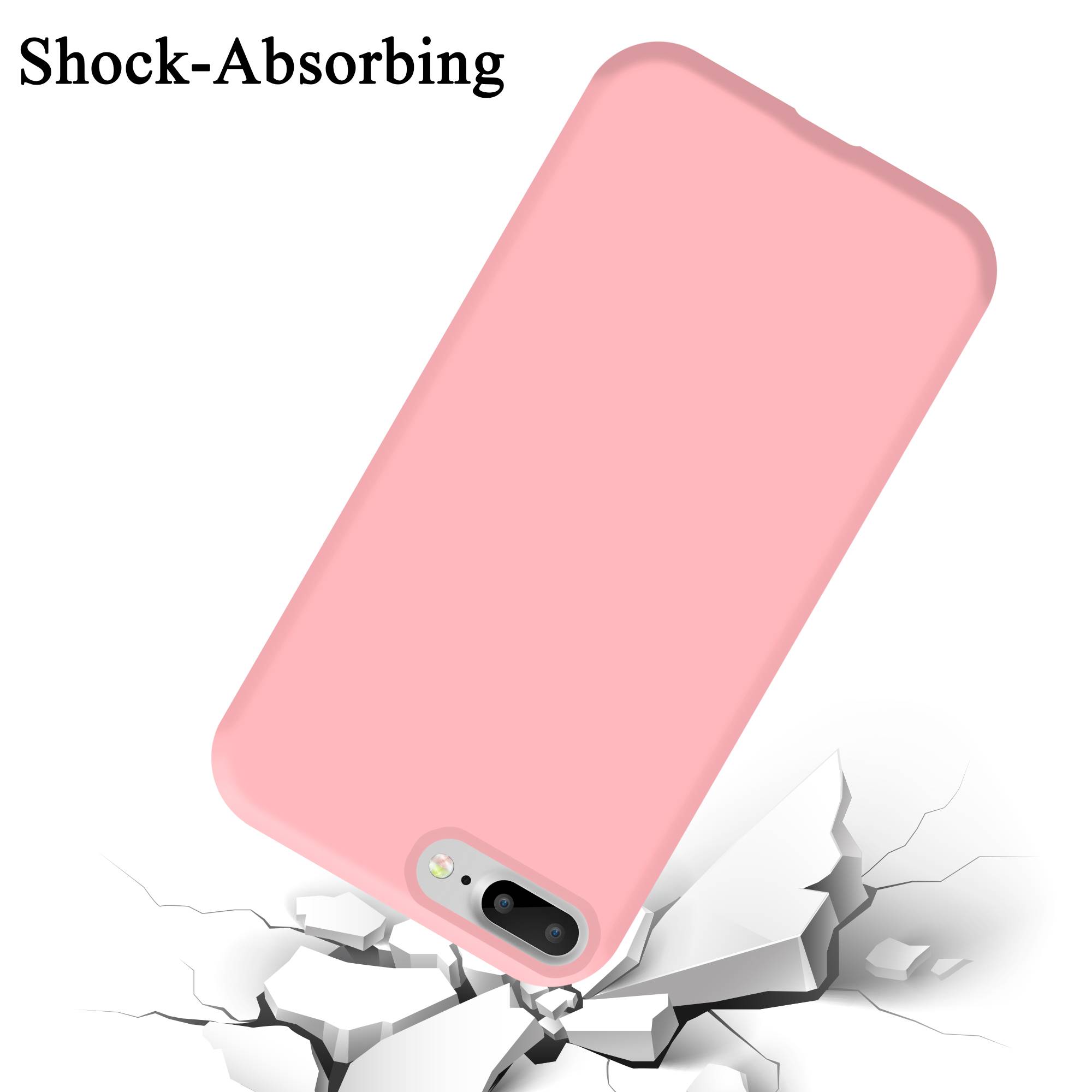 Cadorabo Schutzhülle für Apple iPhone 7 PLUS / 7S PLUS / 8 PLUS Hülle in Rosa Handyhülle Case Cover TPU Etui