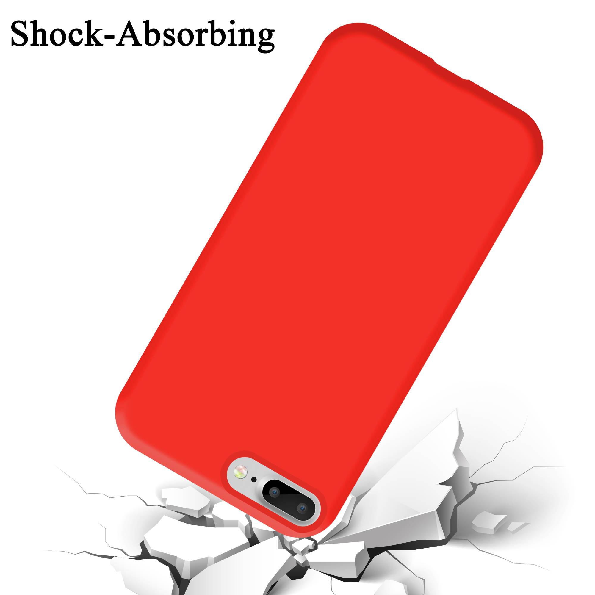 Cadorabo Schutzhülle für Apple iPhone 7 PLUS / 7S PLUS / 8 PLUS Hülle in Rot Handyhülle Case Cover TPU Etui