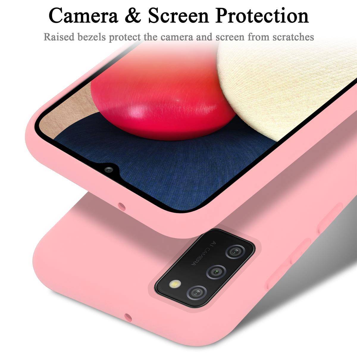Cadorabo Schutzhülle für Samsung Galaxy A02s Hülle in Rosa Handyhülle Case Cover TPU Etui