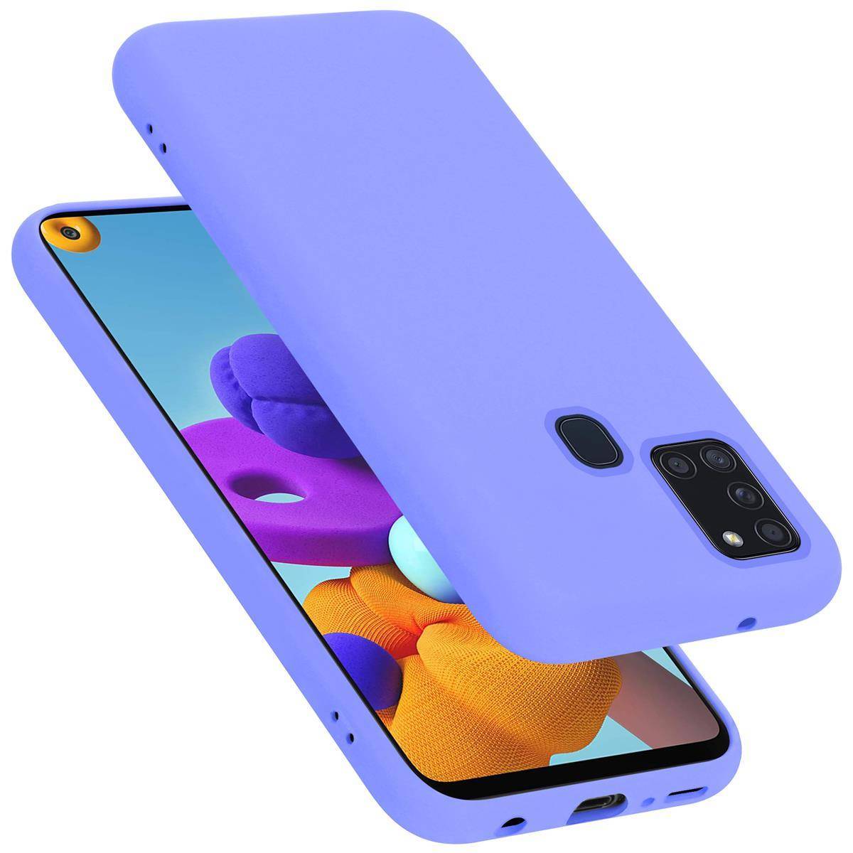Cadorabo Schutzhülle für Samsung Galaxy A21s Hülle in Lila Handyhülle Case Cover TPU Etui