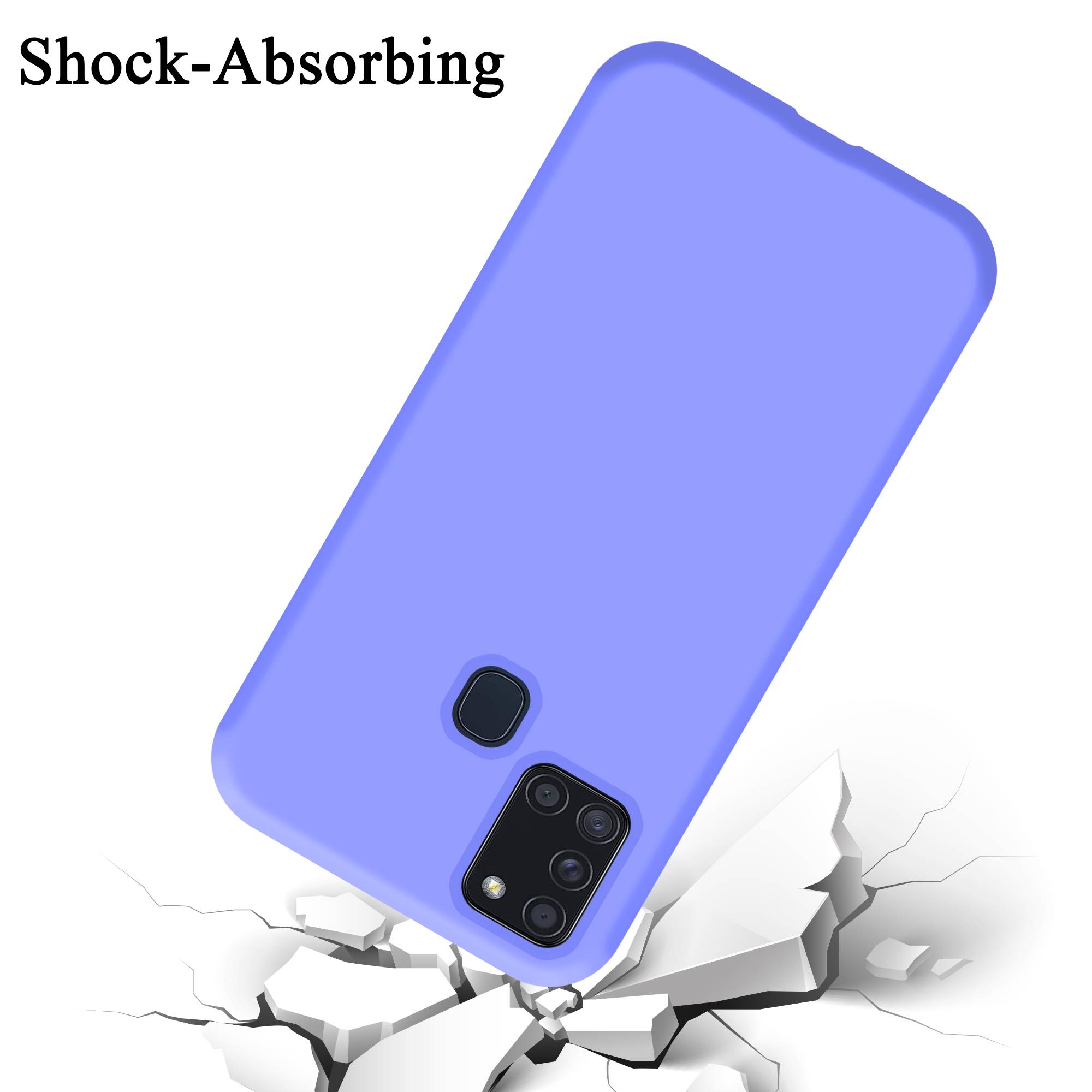 Cadorabo Schutzhülle für Samsung Galaxy A21s Hülle in Lila Handyhülle Case Cover TPU Etui