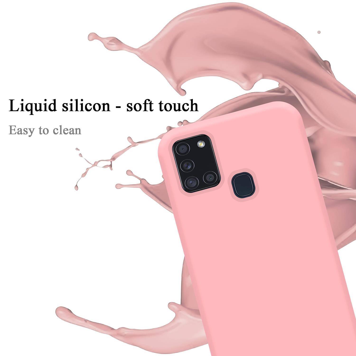 Cadorabo Schutzhülle für Samsung Galaxy A21s Hülle in Rosa Handyhülle Case Cover TPU Etui