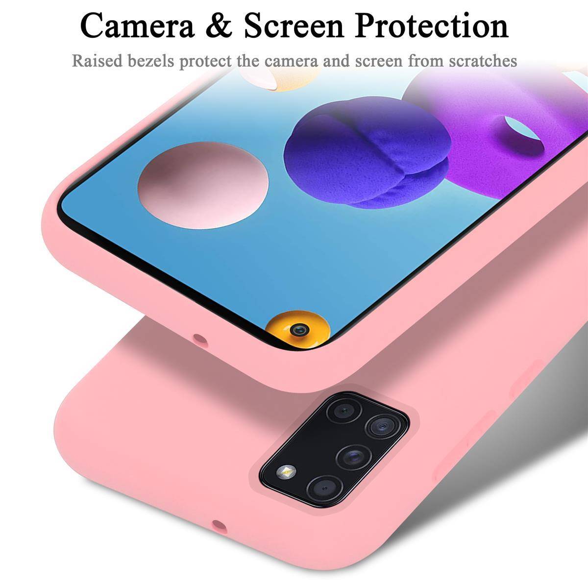 Cadorabo Schutzhülle für Samsung Galaxy A21s Hülle in Rosa Handyhülle Case Cover TPU Etui