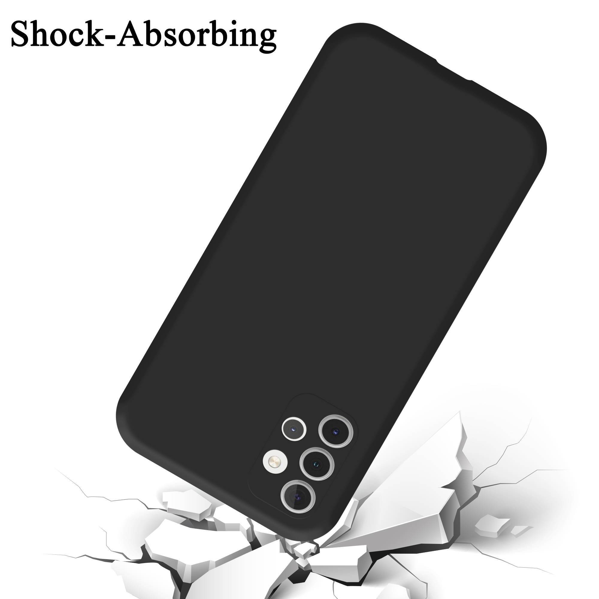 Cadorabo Schutzhülle für Samsung Galaxy A32 4G Hülle in Schwarz Handyhülle Case Cover TPU Etui