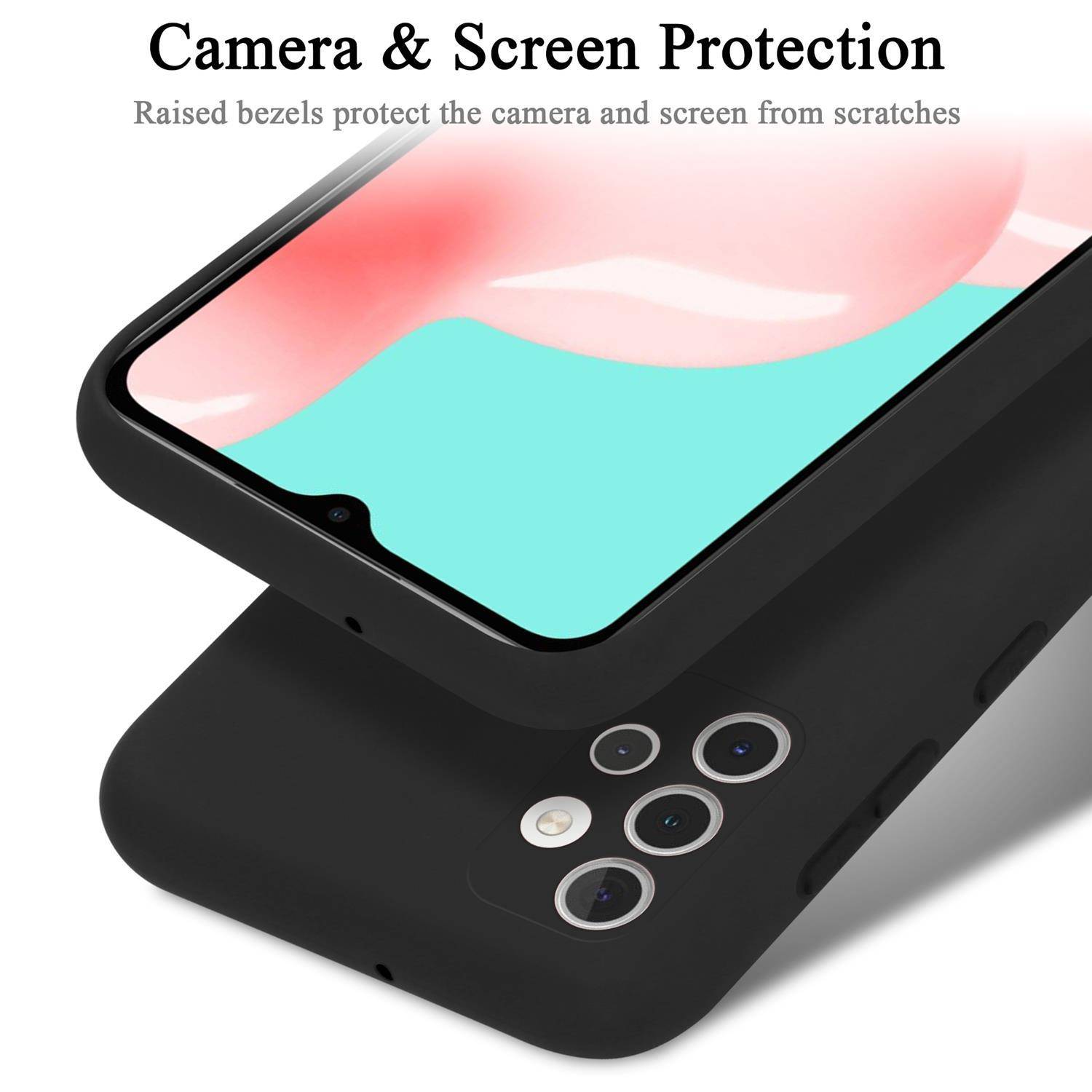 Cadorabo Schutzhülle für Samsung Galaxy A32 4G Hülle in Schwarz Handyhülle Case Cover TPU Etui