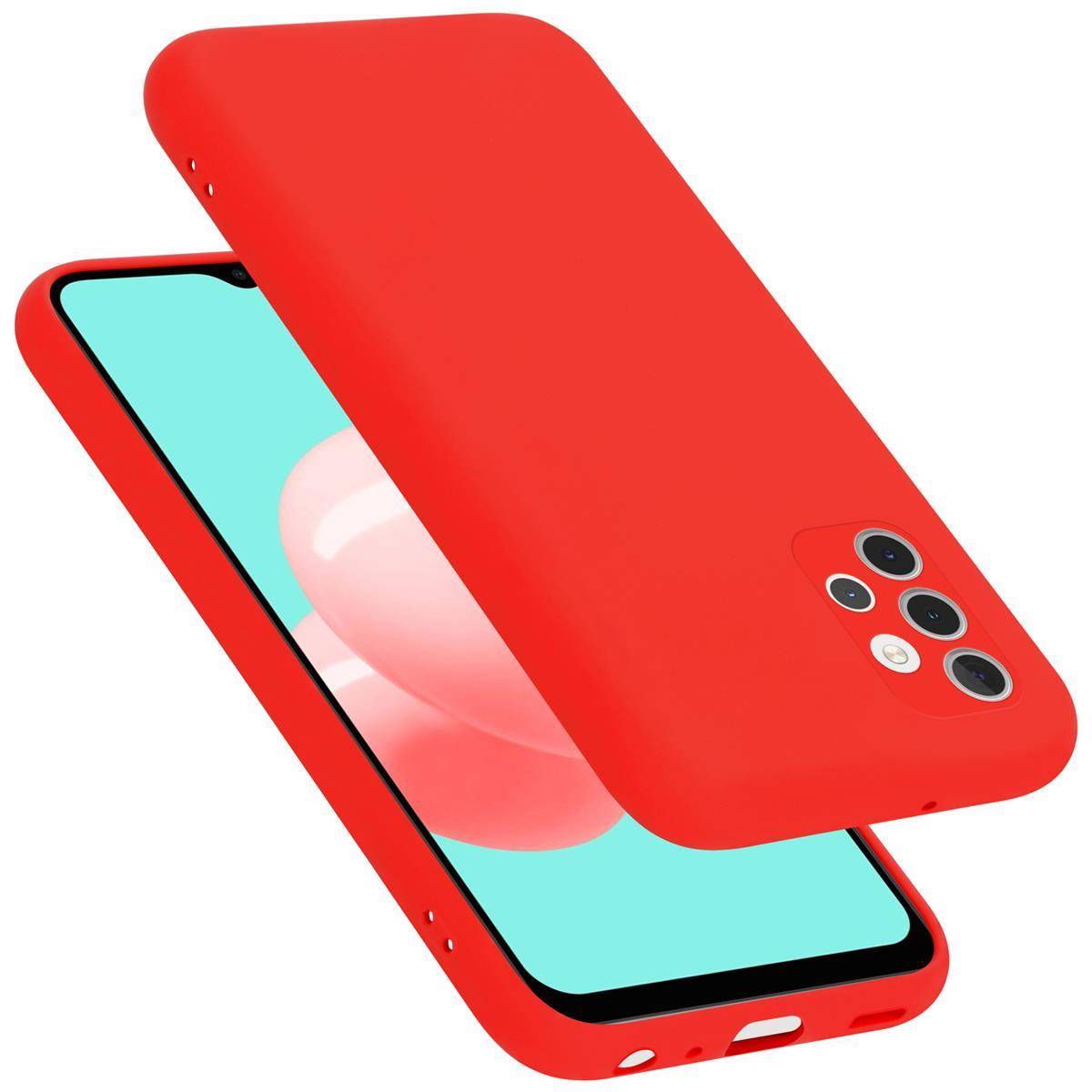 Cadorabo Schutzhülle für Samsung Galaxy A32 4G Hülle in Rot Handyhülle Case Cover TPU Etui