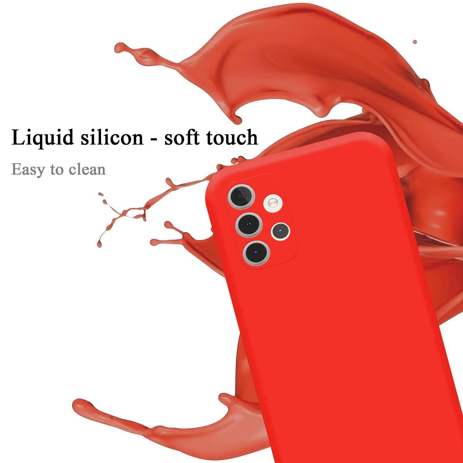 Cadorabo Schutzhülle für Samsung Galaxy A32 4G Hülle in Rot Handyhülle Case Cover TPU Etui