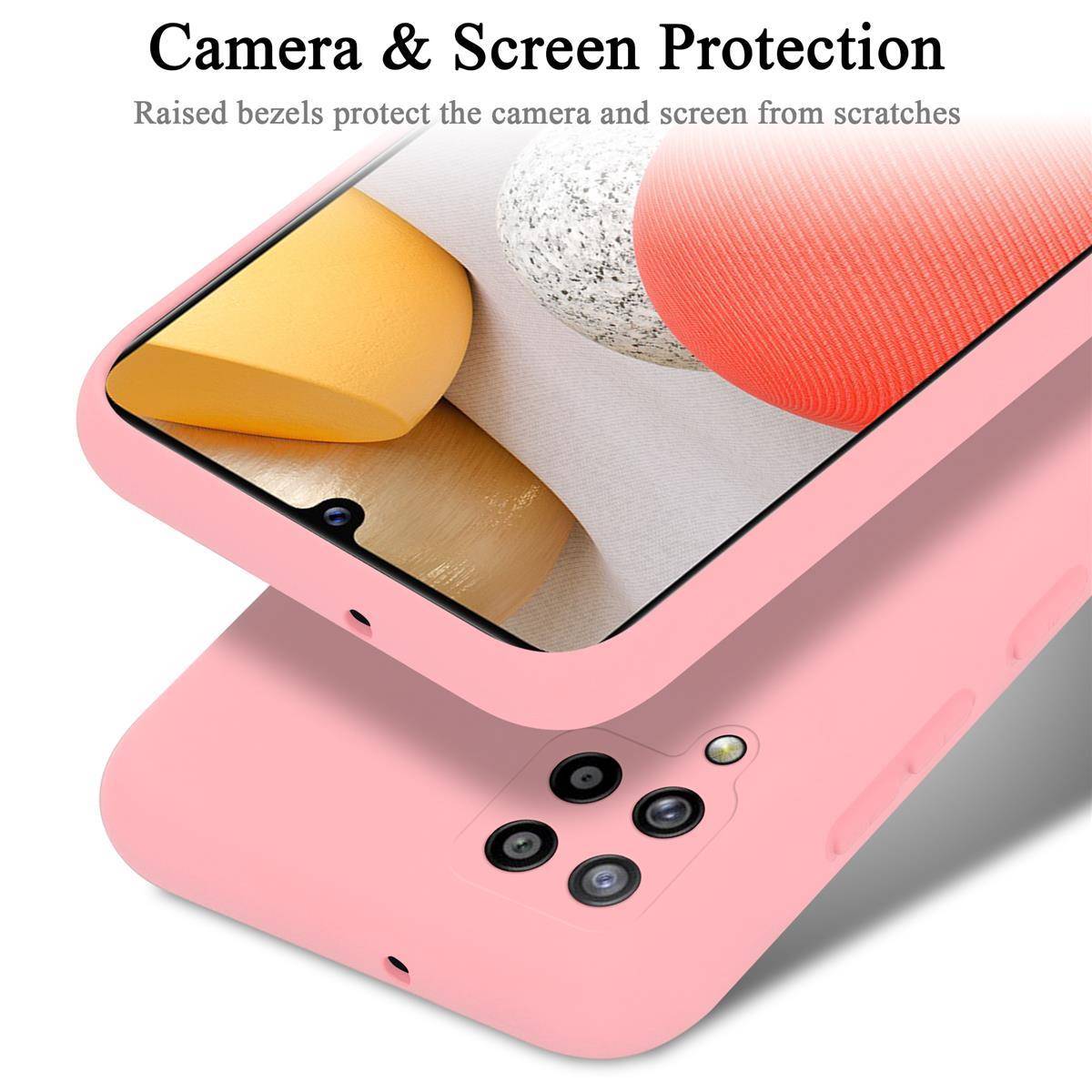 Cadorabo Schutzhülle für Samsung Galaxy A42 4G Hülle in Rosa Handyhülle Case Cover TPU Etui