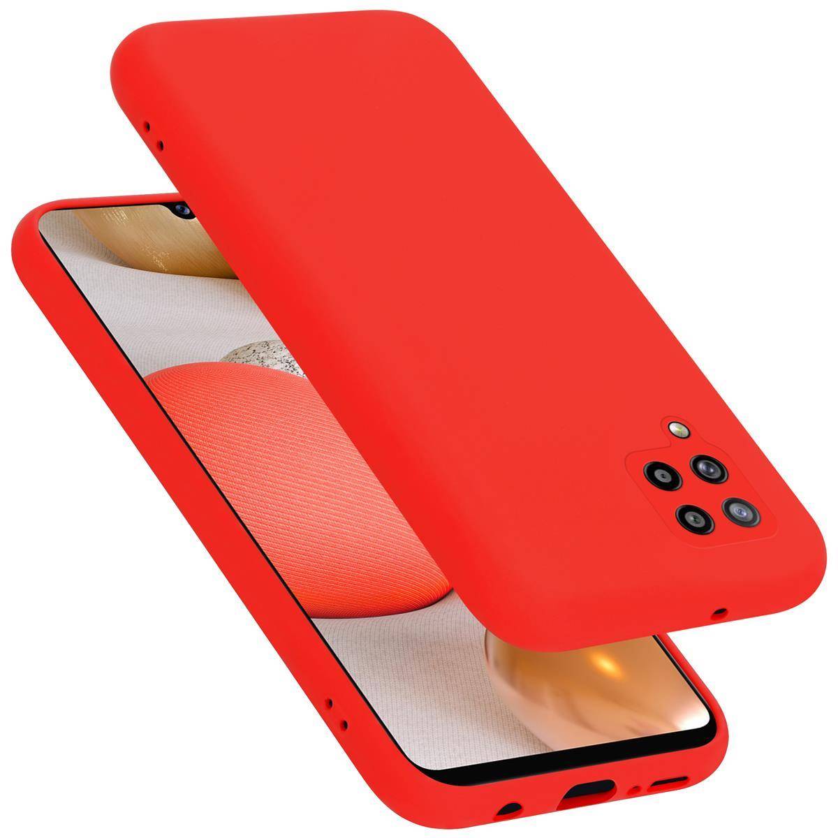 Cadorabo Schutzhülle für Samsung Galaxy A42 4G Hülle in Rot Handyhülle Case Cover TPU Etui