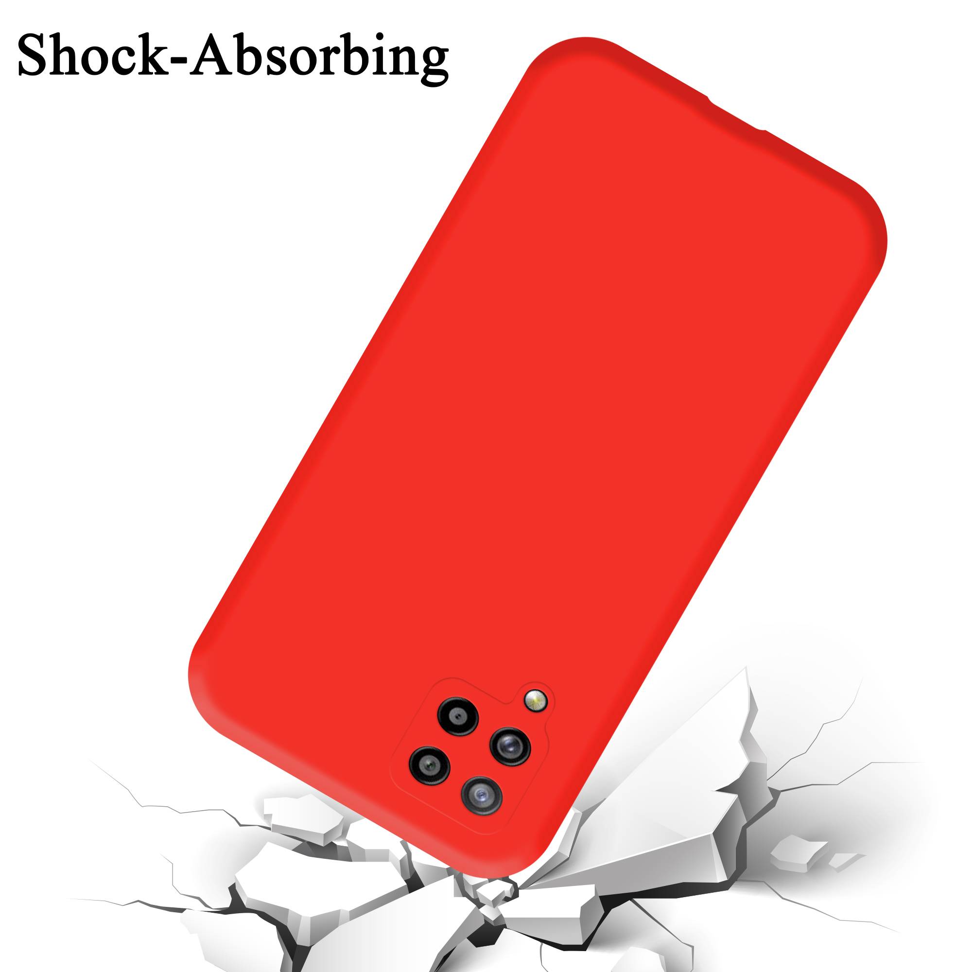 Cadorabo Schutzhülle für Samsung Galaxy A42 4G Hülle in Rot Handyhülle Case Cover TPU Etui