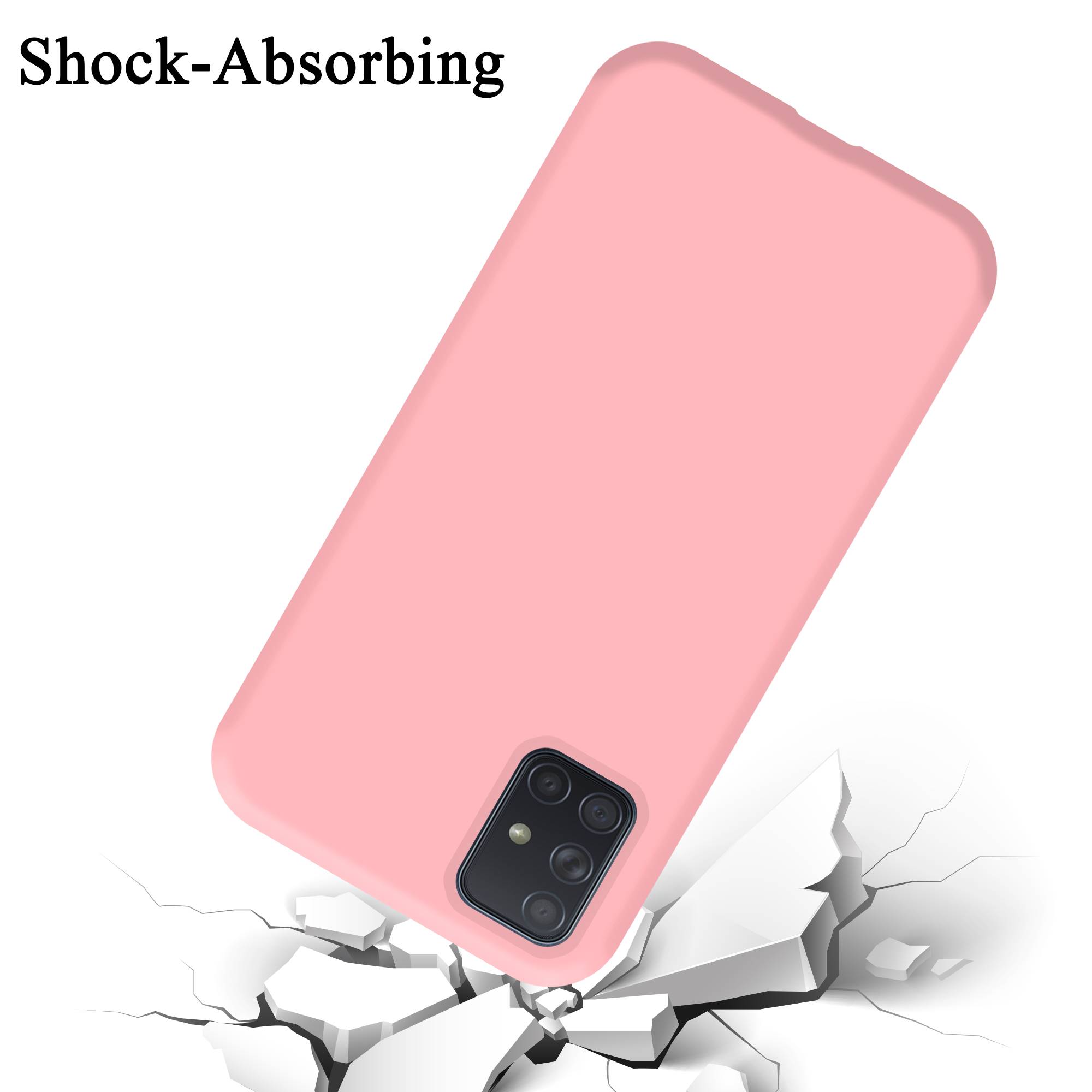Cadorabo Schutzhülle für Samsung Galaxy A51 5G Hülle in Rosa Handyhülle Case Cover TPU Etui