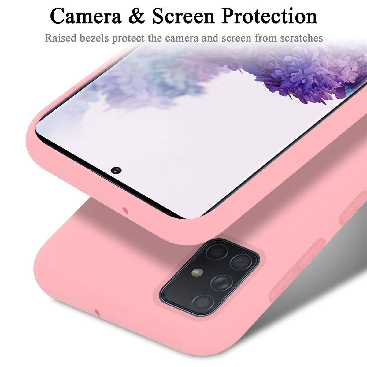 Cadorabo Schutzhülle für Samsung Galaxy A51 5G Hülle in Rosa Handyhülle Case Cover TPU Etui