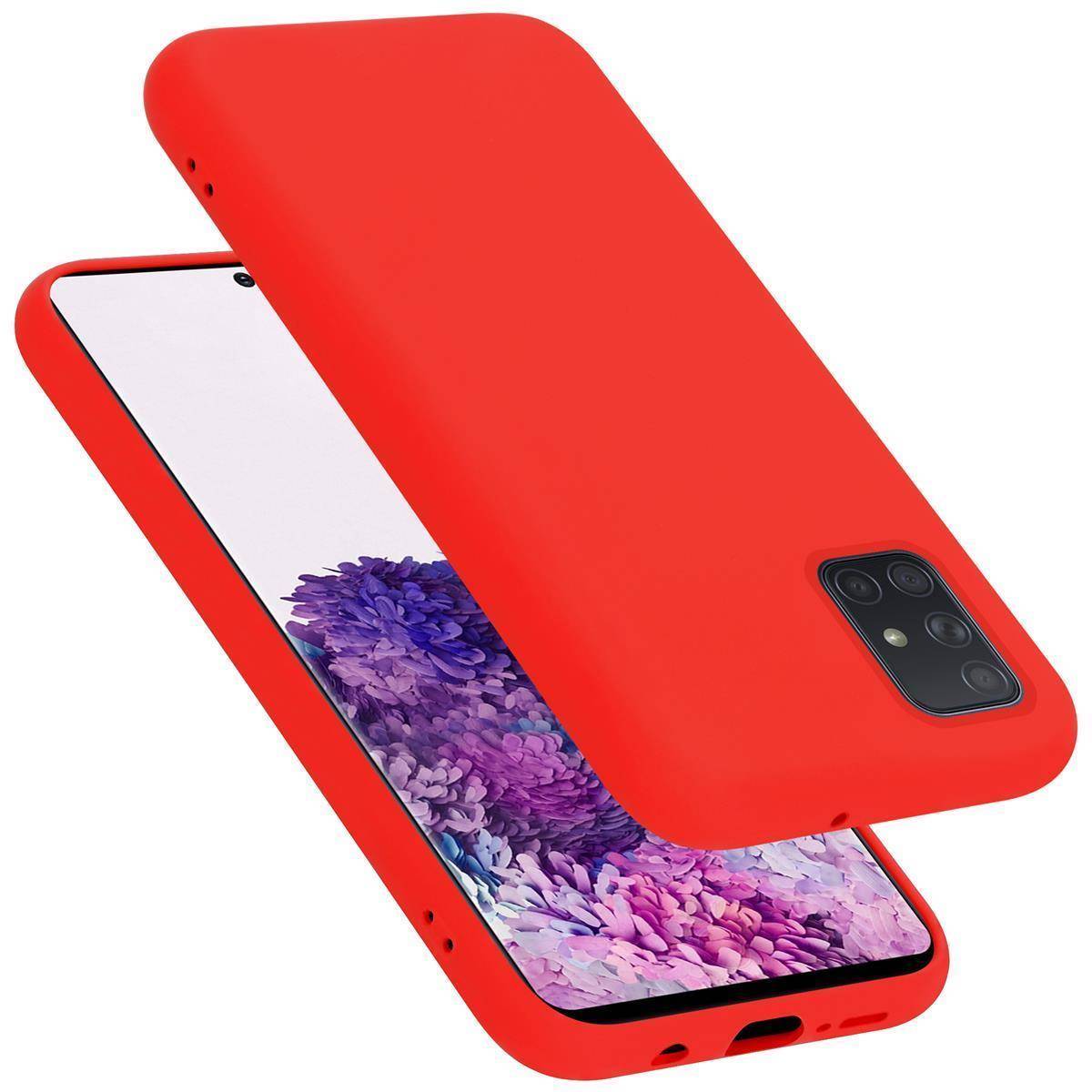 Cadorabo Schutzhülle für Samsung Galaxy A51 5G Hülle in Rot Handyhülle Case Cover TPU Etui