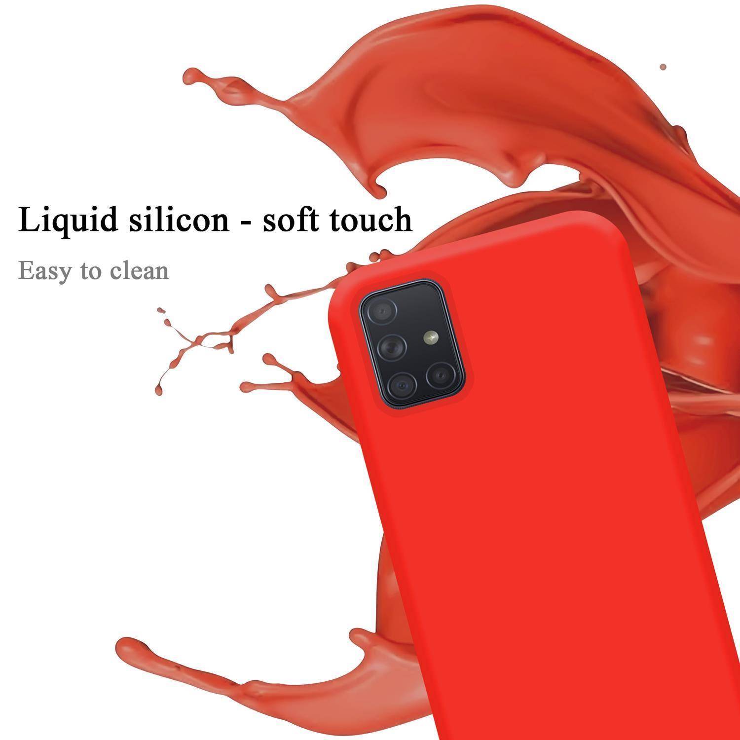 Cadorabo Schutzhülle für Samsung Galaxy A51 5G Hülle in Rot Handyhülle Case Cover TPU Etui