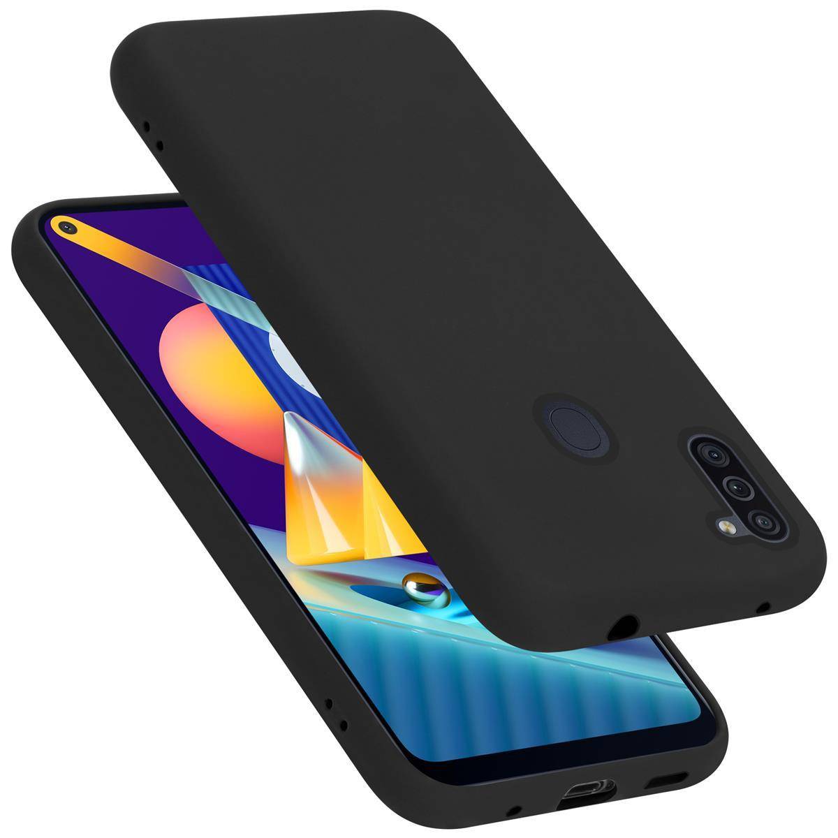 Cadorabo Schutzhülle für Samsung Galaxy A11 / M11 Hülle in Schwarz Handyhülle Case Cover TPU Etui