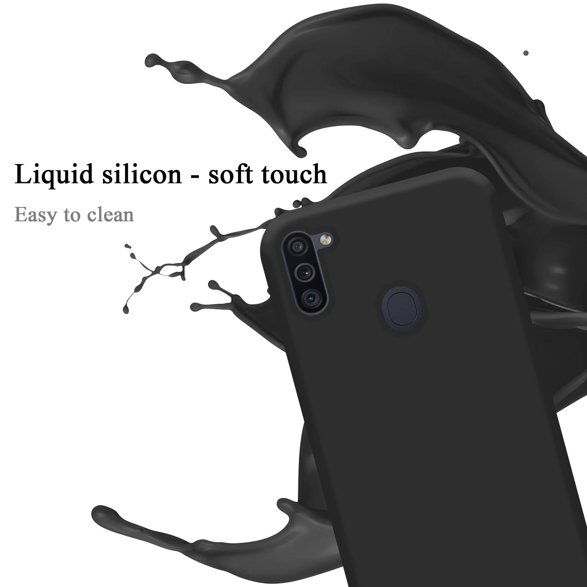 Cadorabo Schutzhülle für Samsung Galaxy A11 / M11 Hülle in Schwarz Handyhülle Case Cover TPU Etui