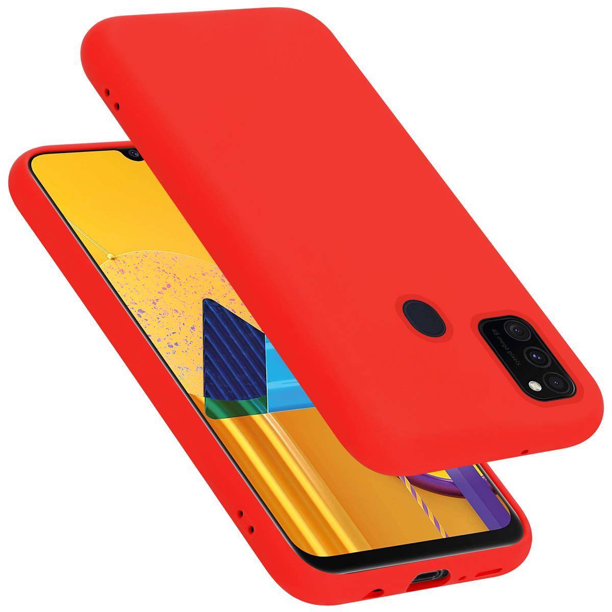 Cadorabo Schutzhülle für Samsung Galaxy M21 / M30s Hülle in Rot Handyhülle Case Cover TPU Etui