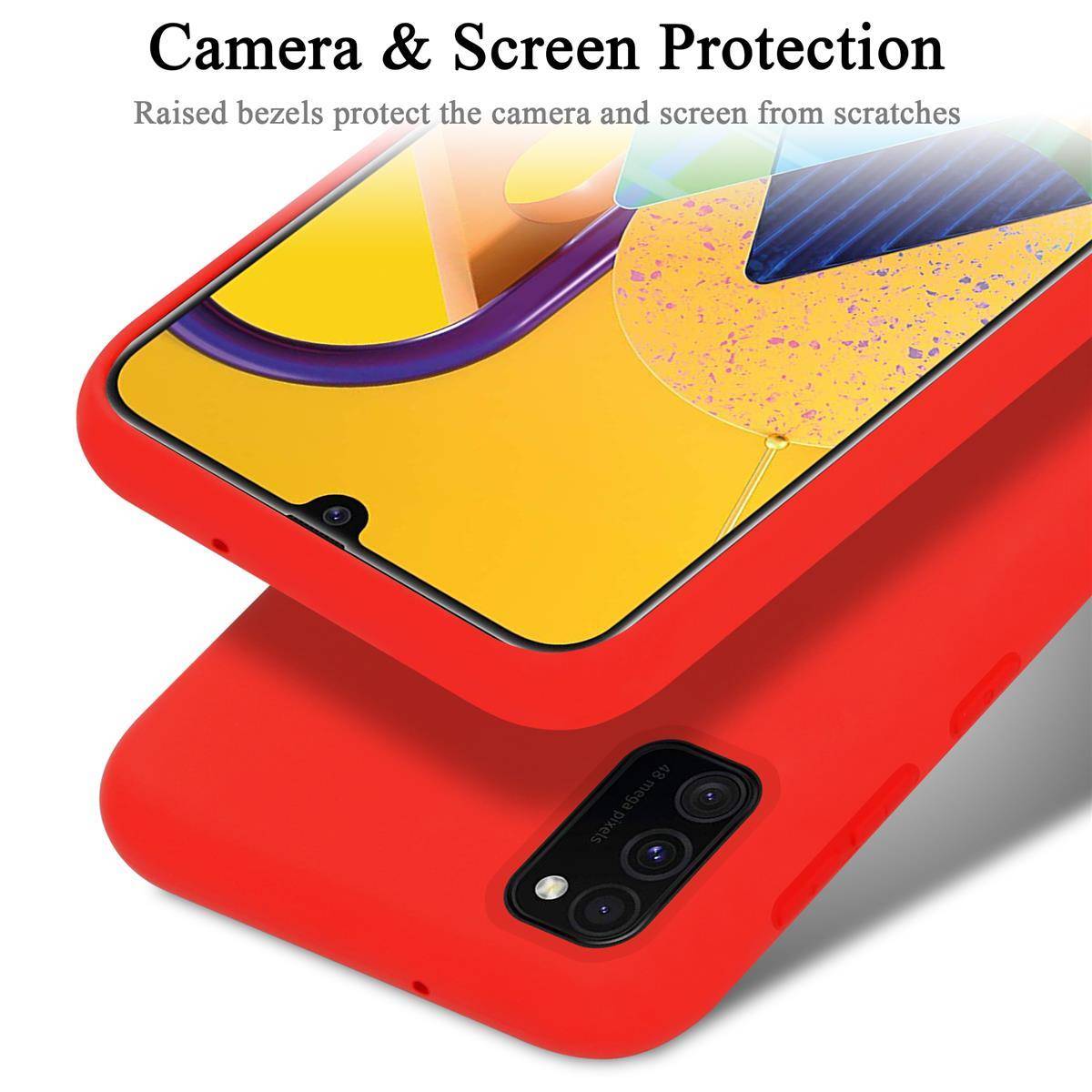 Cadorabo Schutzhülle für Samsung Galaxy M21 / M30s Hülle in Rot Handyhülle Case Cover TPU Etui