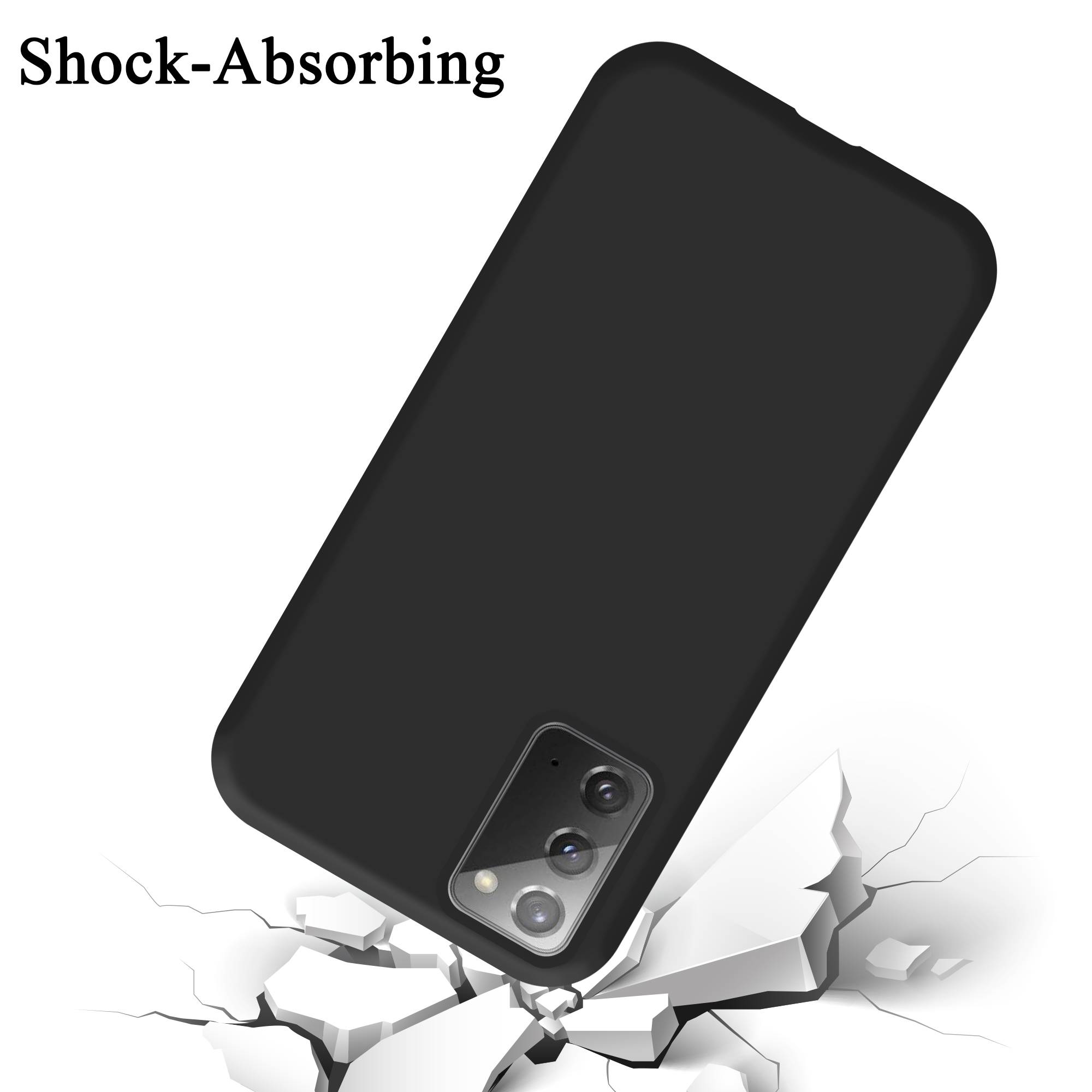 Cadorabo Schutzhülle für Samsung Galaxy NOTE 20 Hülle in Schwarz Handyhülle Case Cover TPU Etui