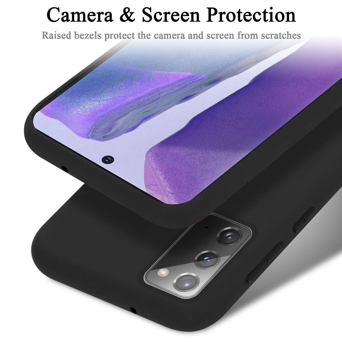 Cadorabo Schutzhülle für Samsung Galaxy NOTE 20 Hülle in Schwarz Handyhülle Case Cover TPU Etui