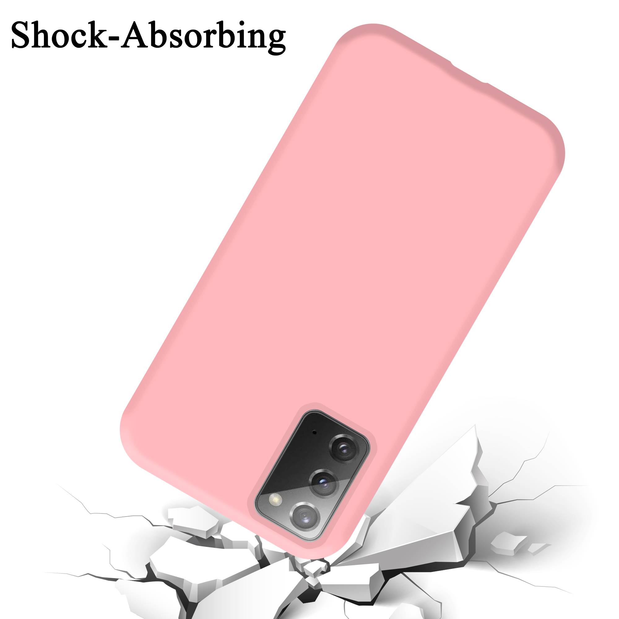 Cadorabo Schutzhülle für Samsung Galaxy NOTE 20 Hülle in Rosa Handyhülle Case Cover TPU Etui