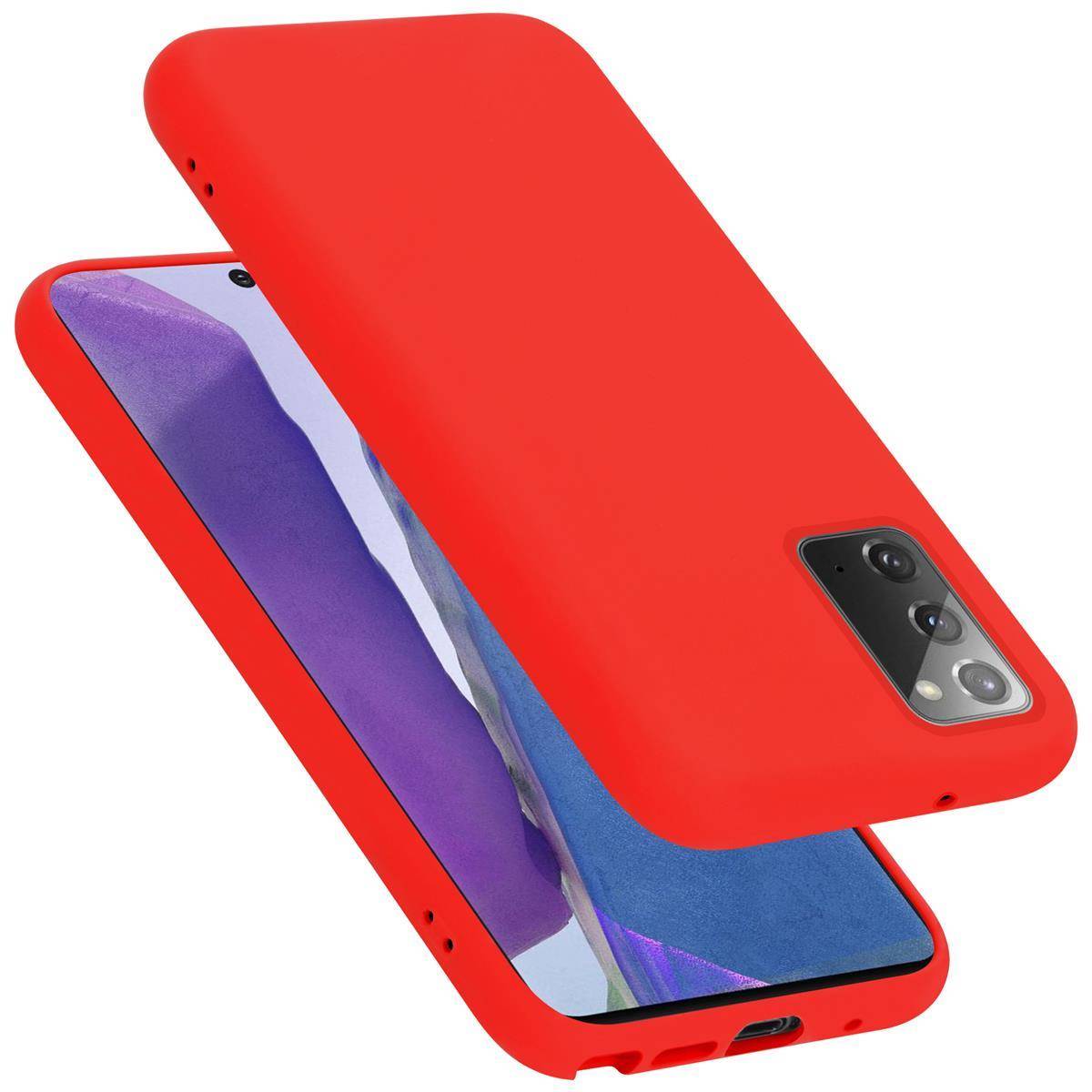 Cadorabo Schutzhülle für Samsung Galaxy NOTE 20 Hülle in Rot Handyhülle Case Cover TPU Etui