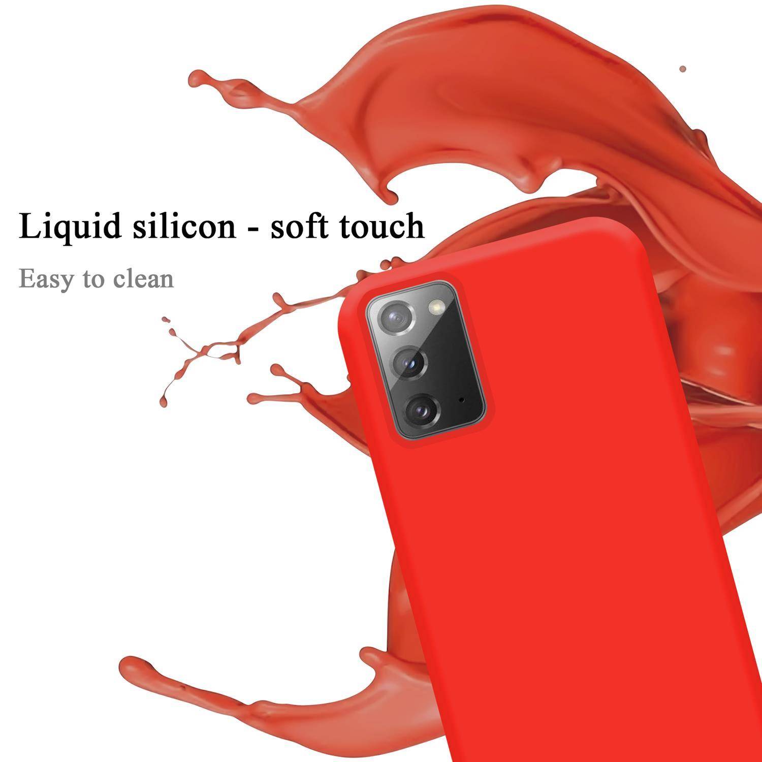 Cadorabo Schutzhülle für Samsung Galaxy NOTE 20 Hülle in Rot Handyhülle Case Cover TPU Etui