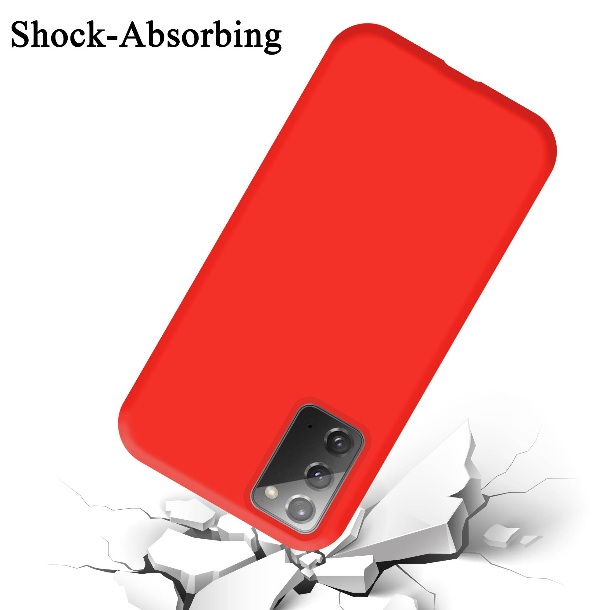 Cadorabo Schutzhülle für Samsung Galaxy NOTE 20 Hülle in Rot Handyhülle Case Cover TPU Etui