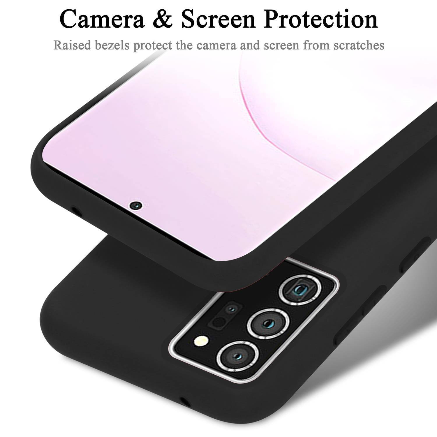 Cadorabo Schutzhülle für Samsung Galaxy NOTE 20 PLUS Hülle in Schwarz Handyhülle Case Cover TPU Etui