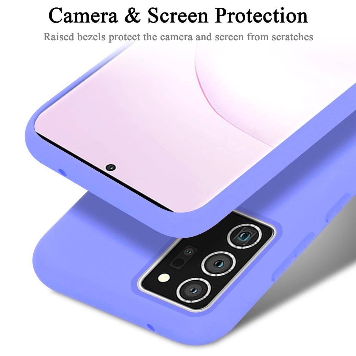 Cadorabo Schutzhülle für Samsung Galaxy NOTE 20 PLUS Hülle in Lila Handyhülle Case Cover TPU Etui